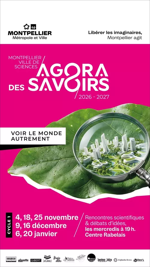 Agora des Savoirs. Rencontres scientifiques et débats d'idées, les mercredis à 19h au centre Rabelais. Novembre et décembre 2026, janvier 2027.
