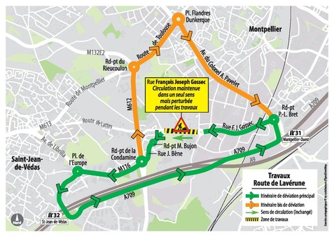 La Métropole de Montpellier réaménage la rue François-joseph Gossec du 3 juillet au 3 novembre 2023