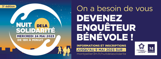 Nuit de la solidarité 2023 - Montpellier et ses partenaires recrutent des bénévoles